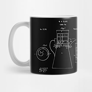 Vintage Coffee Pot Patent Art c1859 Mug